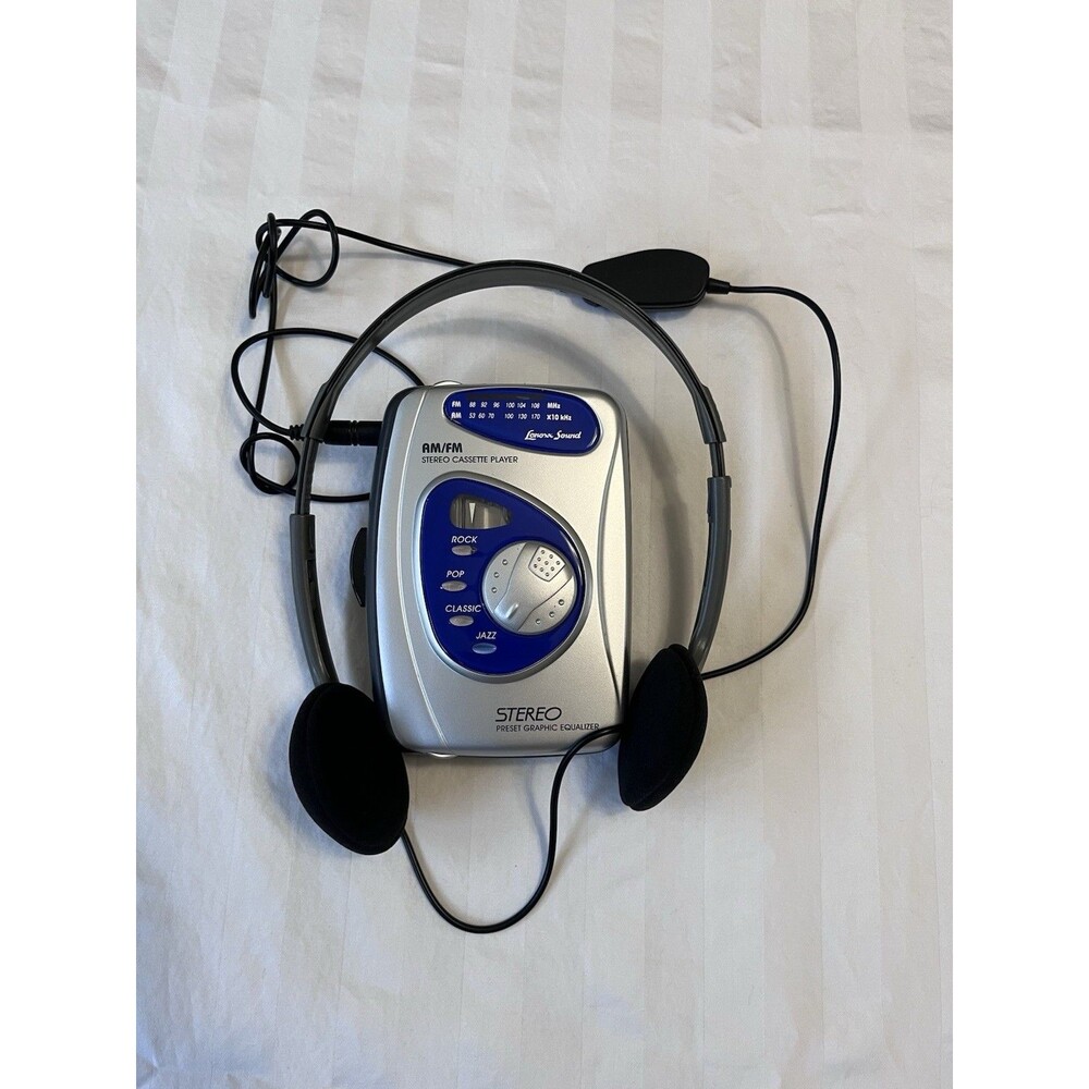 Lenoxx Sound 1129 Portable AM/FM Radio Cassette Player W/ Headphones WORKING